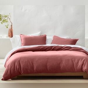 Casaluna Full/Queen Linen Duvet Blanket Rose New Blush Pink
